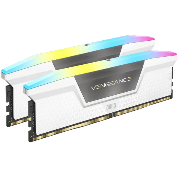 Corsair VENGEANCE RGB DDR5 32GB (2 x 16GB) DDR5 6400 CL36-48-48-104 1.35V XMP & EXPO - White - CMH32GX5M2B6400Z36W