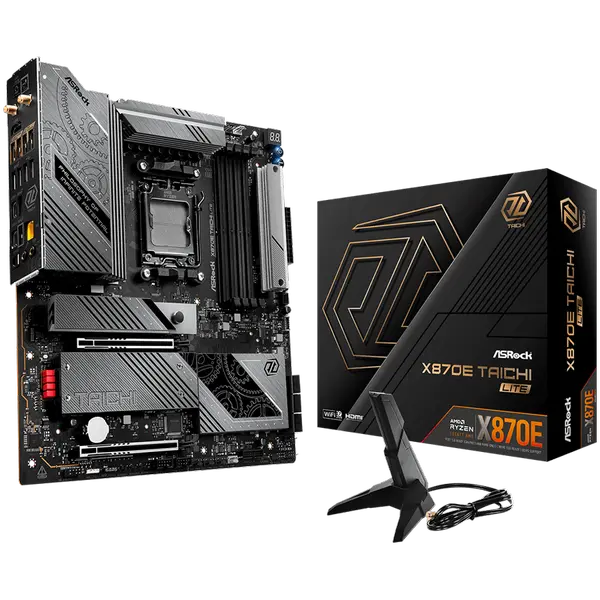 ASROCK MB Desktop X870E Taichi Lite, AM5, 4x DDR5, 2x PCIe 5.0 x16, 1x Blazing M.2(PCIe Gen5x4) - X870E TAICHI LITE