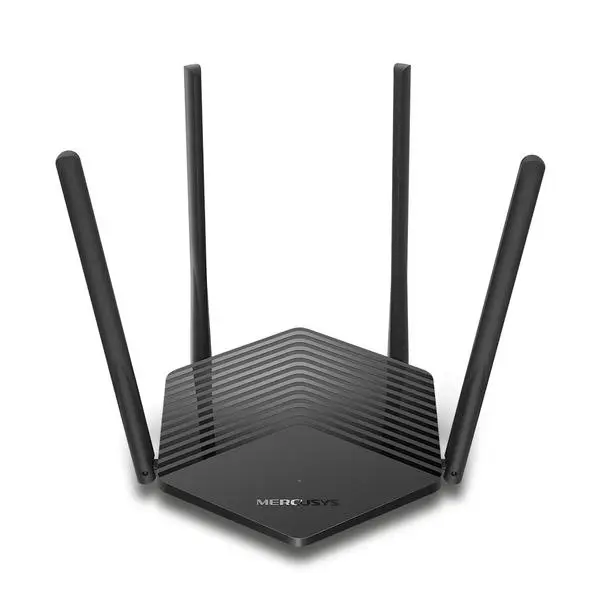 Mercusys MR60X, 1500Mbps, 2.4GHz (300 Mbps)/5GHz (1201 Mbps), Wireless AX, 2x 10/100/1000Mbps LAN, 1x 10/100/1000Mbps WAN, 4x външни антени