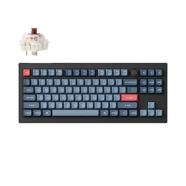 # Геймърска Механична Клавиатура Keychron V3 Max QMK, Carbon Black, Gateron Jupiter Brown Switch, RGB Backlight