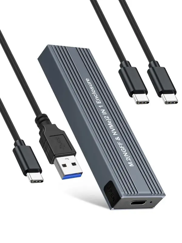 VCom VCom външна кутия за диск Storage Case M.2 NVMe/SATA/NGFF M/B key 10Gbps USB3.1 Type-C/A - CU850SN