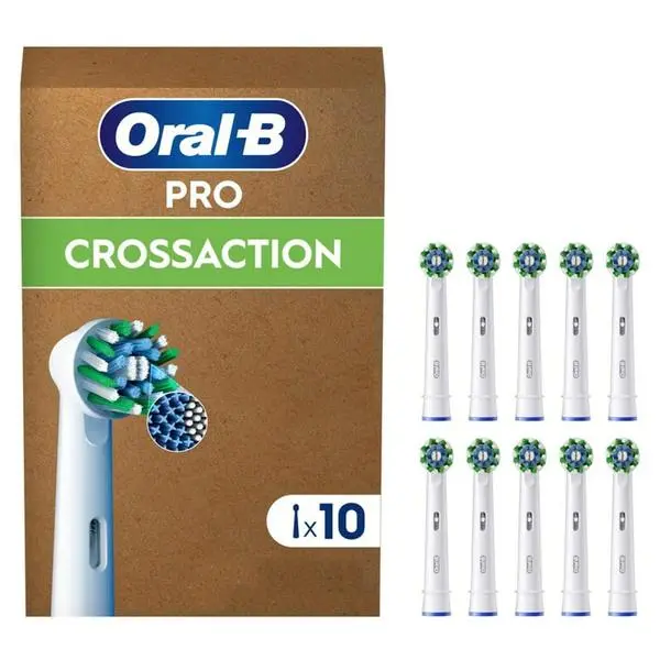 Резервни накрайници за ел. четка Oral-B Cross Action, универсални, 10бр., бели