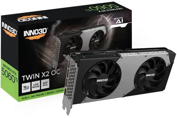 Inno3D GeForce RTX 5060 Ti 16GB GDDR7 Twin X2 OC - N506T2-16D7X-191073N