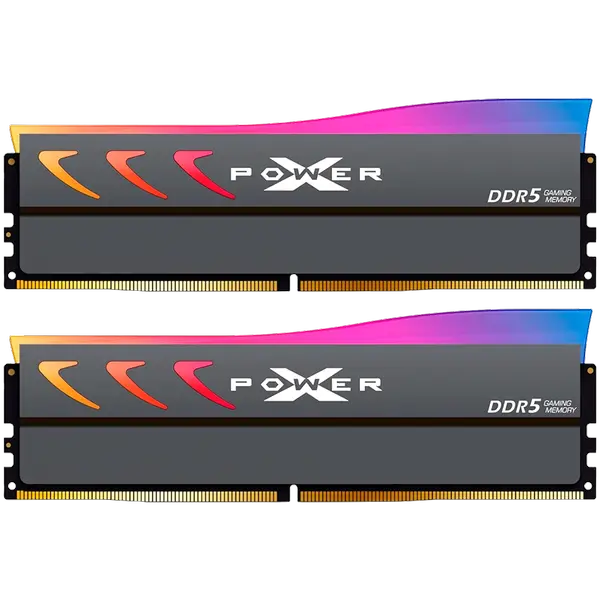 Silicon Power D5XN 64GB (32GBx2), DDR5-6000,C38,RGB-UDIMM,(2Gx8 DR),w/HS-G - SP064GXLWU60BFDK