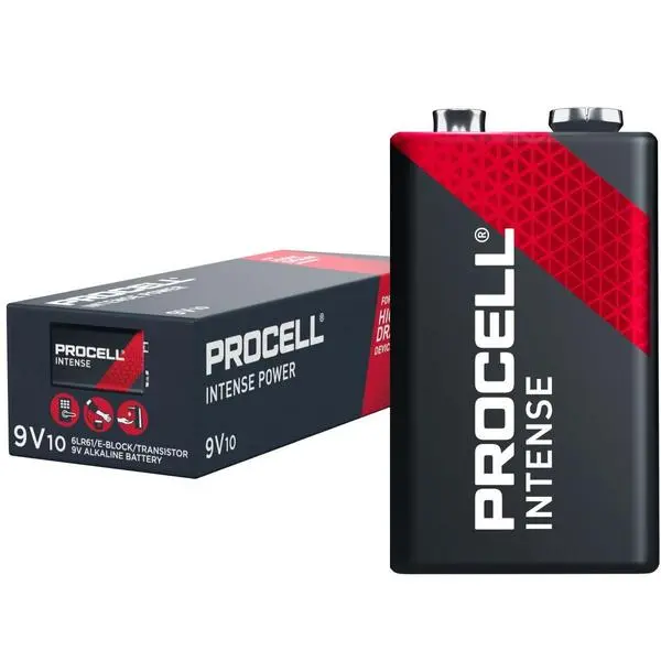 Алкална батерия  6LF22  9V 10pk опаковка INTENSE MX1604  PROCELL /цена за 10бр./ - PROCELL-6LF22-10PK-INT