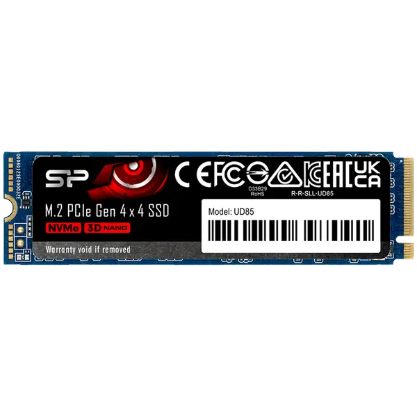 Silicon Power UD85 2TB SSD PCIe Gen 4x4 PCIe Gen 4x4 & NVMe1.4, 3DNAND, HBM, 5 year warranty -Max 3600/2800 MB/s - SP02KGBP44UD8505