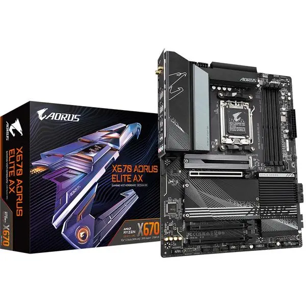 Gigabyte X670 AORUS ELITE AX motherboard AMD X670 Socket AM5 ATX -  (К)  - X670 AORUS ELITE AX (8 дни доставкa)