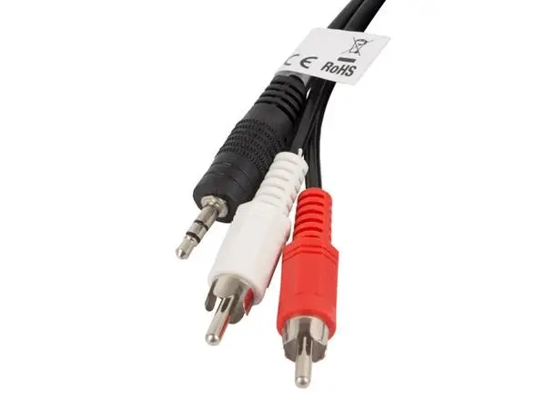 Lanberg mini jack 3.5mm (M) 3 pin -> 2X RCA (chinch) (M) cable 2m - CA-MJRC-10CC-0020-BK