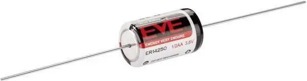 Литиево тионилхлоридна  батерия EVE 3.6 V  1/2AA ER14250 /AX/ с накрайници жички  EVE BATTERY - EVE-ER14250-AX