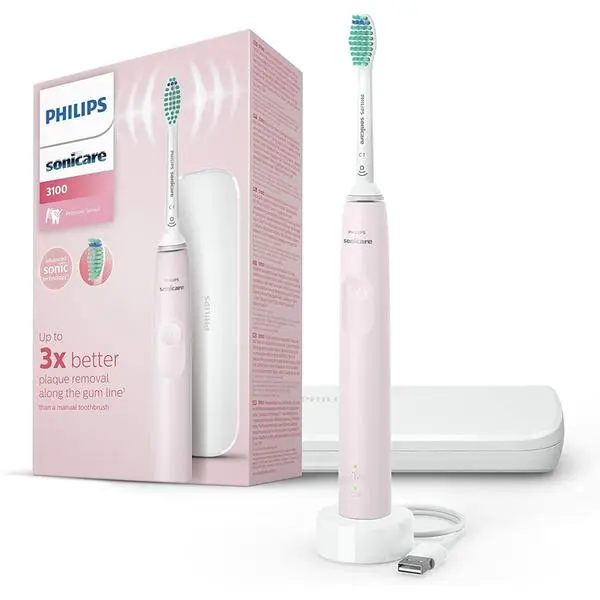 PHILIPS Electric toothbrush Series 3100 Pressure sensor Slim ergonomic design pink - HX3673/11