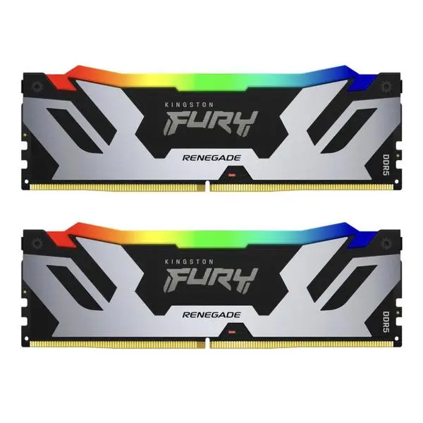 Kingston Fury Renegade Silver RGB 64GB(2x32GB) DDR5 PC5-48000 6000MHz CL32 KF560C32RSK2-64