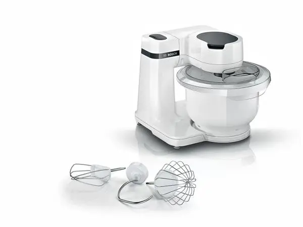 Bosch MUMS2AW00 Kitchen machine, MUM Serie 2, 700 W, 4 speeds, 3.8l plastic mixing bowl, White - MUMS2AW00