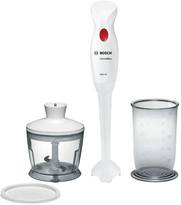 Bosch MSM14200, Blender, CleverMixx, 400 W, Included transparent jug & chopper, White, deep red - MSM14200