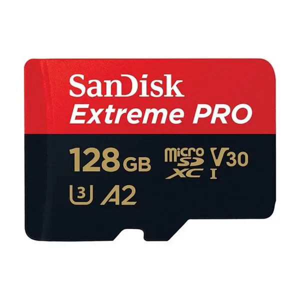 SanDisk Extreme Pro microSDXC 128GB + SD Adapter + Rescue Pro Deluxe 170MB/s A2 C10 V30 UHS-I U3 SDSQXCY-128G-GN6MA, SDSQXCD-128G-GN6MA