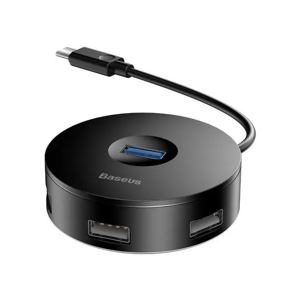 USB хъб Baseus 4 в 1 USB-C към 3х USB 2.0, 1х USB 3.0 порта CAHUB-G01 - черен