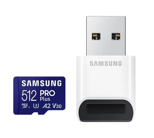 Samsung 512GB micro SD Card PRO Plus with USB Reader, UHS-I, Read 180MB/s - Write 130MB/s - MB-MD512SB/WW