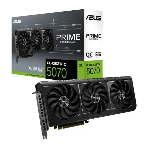 Видео карта Nvidia GF RTX 5070, 12GB, Asus Prime, OC, PCI-E 5.0, GDDR7, 192-bit, DisplayPort, HDMI, 90YV0M10-M0NA00