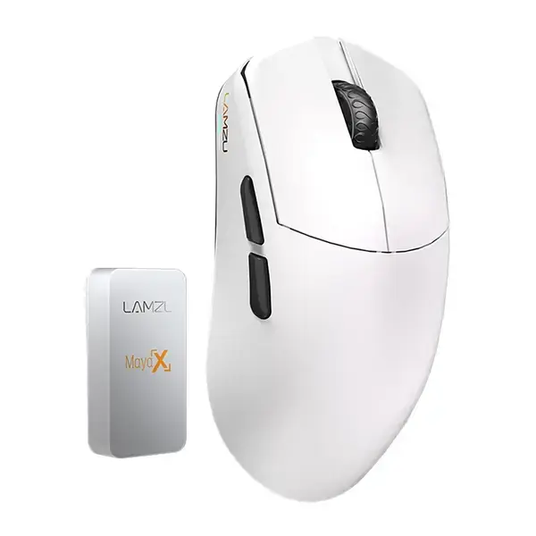 Lamzu Професионална геймърска мишка MAYA X 8K Wireless Mouse White - LAMZU-MAYA-X-WH