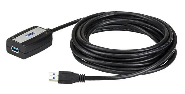 Удължителен кабел ATEN UE350A, USB-A мъжко - USB-A женско , 5 м, USB 3.0, Черен - ATEN-UE350A-AT