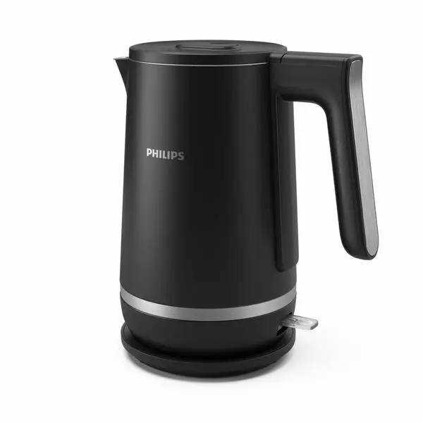 Електрическа кана Philips HD9395/90, вместимост 1.7 литра, неръждаема стомана, двойна стена, 2200W, черна
