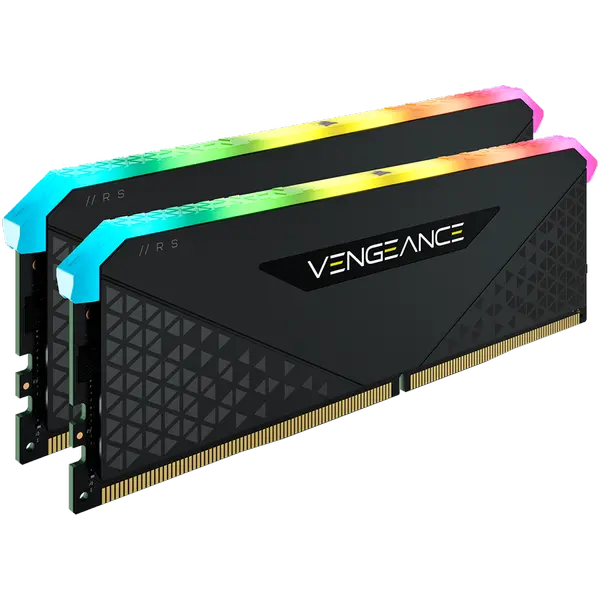 Corsair DDR4, 3600MHz 32GB 2x16GB DIMM, Unbuffered, 18-22-22-42, XMP 2.0, VENGEANCE RGB RS Heatspreader, RGB LED, 1.35V, for AMD Ryzen & Intel XMP - CMG32GX4M2D3600C18