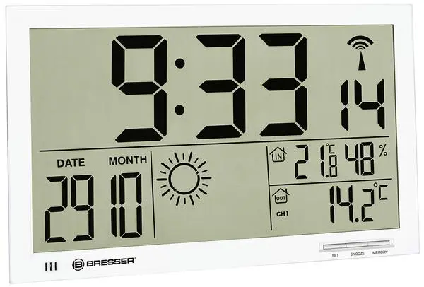 Стенен часовник Bresser MyTime Jumbo LCD, бял