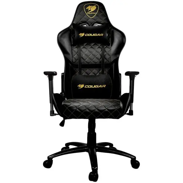 COUGAR Armor ONE ROYAL Gaming Chair, Diamond Check Pattern Design, Breathable PVC Leather - CG3MARRGLD0001