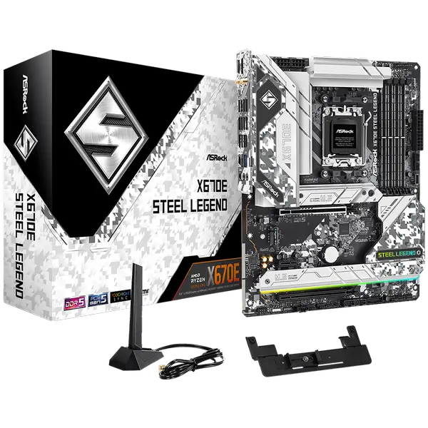 ASROCK MB Desktop X670E Steel Legend, AM5, 4x DDR5, 1x PCIe 5.0 x16, 1x PCIe 3.0 x16 - X670E STEEL LEGEND