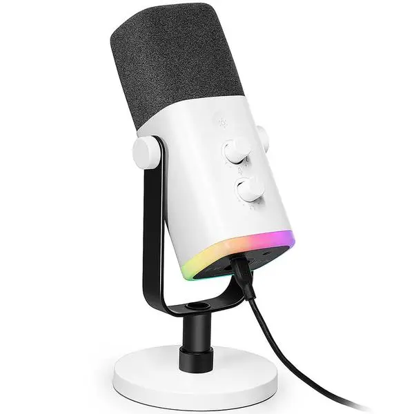 Настолен микрофон FIFINE AM8 Dynamic RGB XLR/USB - White - AM8W
