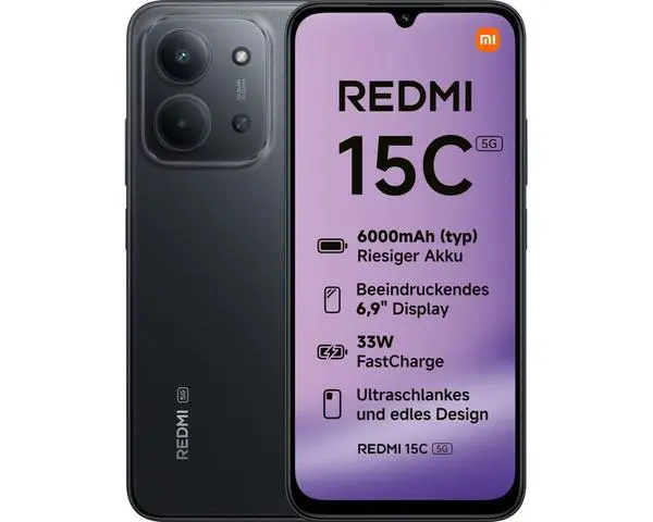 Смартфон Redmi 15C 5G 4/128GB MidnightBlack (v)