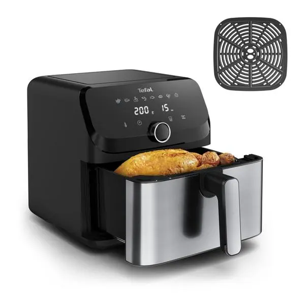 Фритюрник с горещ въздух Tefal Easy Fry Mega EY855D10, 7.5 л. вместимост, 8 автоматични програми, LCD дисплей, 2020W