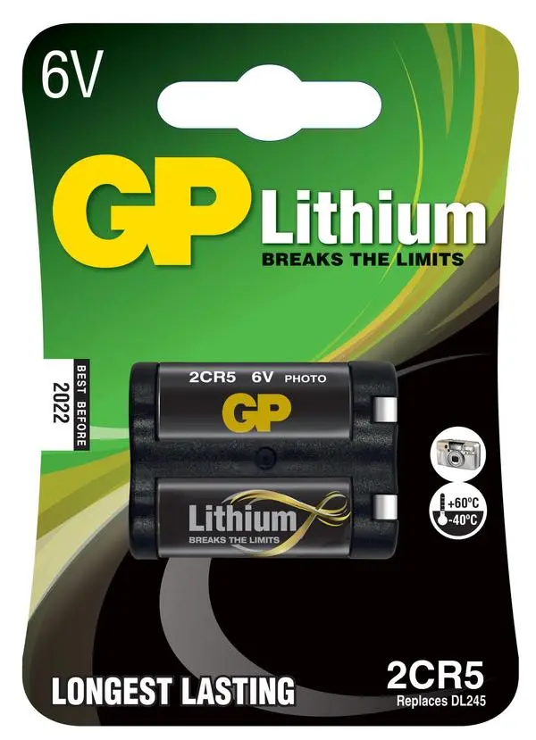 Батерия литиева фото 2CR5 6V GP - GP-BL-2CR5-U1