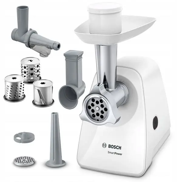 Месомелачка Bosch MFW2517W, 1.7 кг/мин капацитет, защита от претоварване, 350W, бяла