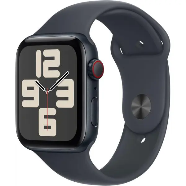 APPLE Watch SE GPS + Cellular 44mm Midnight Aluminium Case with Midnight Sport Band - M / L -  (К)  - MXGM3QF/A (8 дни доставкa)