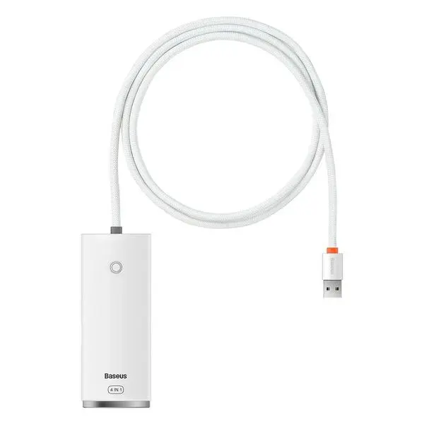 USB хъб Baseus WKQX030102 USB-A Lite series 4в1 - бял