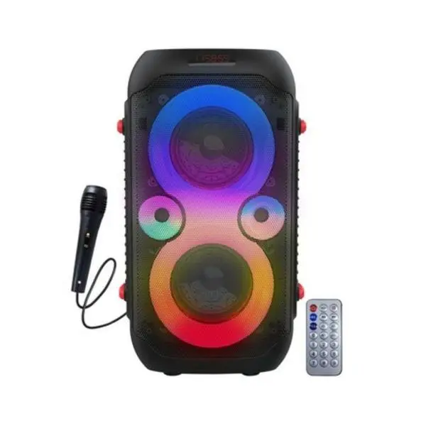 Караоке колона Esperanza EP156, 2.0, 20W RMS (10W + 10W), Bluetooth, AUX, черна, слот за microSD карта, RGB подсветка, до 5 часа време на работа